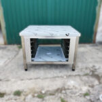 Bancada inox para forno c/ calhas para colocação até 5 tabuleiros GN 1/1 e 60x40cm (900x800x650mm)