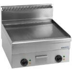 Fry-top elétrico duplo, placa lisa 600x510 mm, bancada