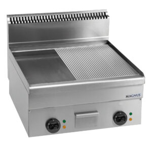 Fry-top elétrico duplo, placa mista 600x510 mm, bancada