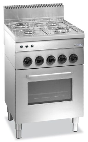 Fogão a gás com 4 queimadores + forno multifunções a gás
