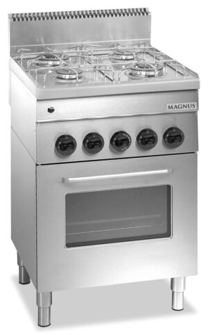 Fogão a gás com 4 queimadores + forno multifunções elétrico