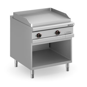 Fry-top duplo elétrico, placa lisa 780x720 mm, móvel