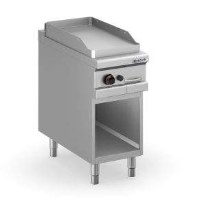 Fry-top a gás, placa lisa 380x720 mm, móvel