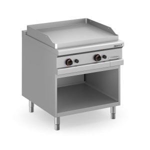 Fry-top a gás, placa lisa 780x720 mm, móvel
