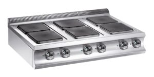 Fogão elétrico com 6 placas quadradas (6x 300x300 mm), TOP