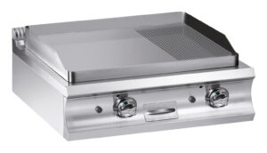 Fry-top a gás com placa 2/3 lisa, 1/3 canelada 780x720 mm, TOP