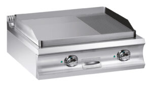 Fry-top elétrico com placa 2/3 lisa e 1/3 canelada 780x720 mm, TOP