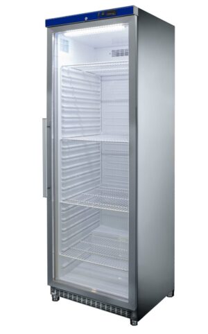 Armário frigorífico de conservação com porta de vidro, 511 l - inox
