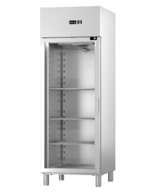 Armário frigorífico de conservação GN2/1 com porta de vidro, 700 l