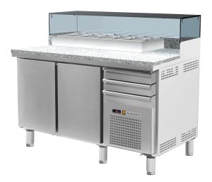 Bancada refrigerada para pizza com kit refrigerado incorporado, 325 l