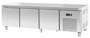 Base refrigerada para linha queima com 3 gavetões, sem alçado, 121 l