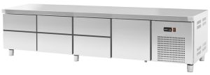 Base refrigerada para linha queima com 3 kits de 2 gavetas e 1 gavetão, sem alçado, 167 l