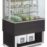 Vitrine com refrigeração ventilada para self-service, 4x GN1/1 - Frontal fechado com vidros deslizantes