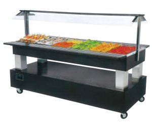 Buffet com aquecimento por banho-maria, 6x GN1/1