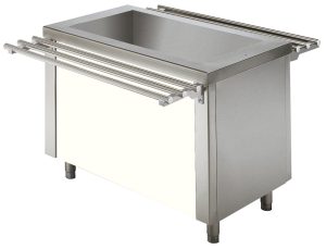 Elemento ilha central com cuba refrigerada