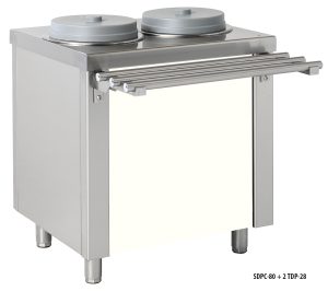 Dispensador de pratos de nível constante, aquecido