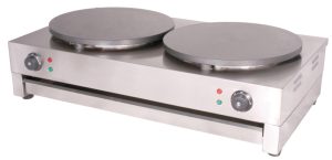 Máquina de crepes elétrica, 2x Ø 400 mm