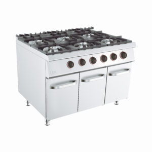 FOGÃO GÁS 6 QUEIMADORES 4x10kW+2x6,5kW COM PORTAS