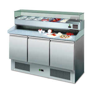 MESA SALADA/PIZZA(+2º+8ºC)MPS 140 3P TAMPO GRANITO
