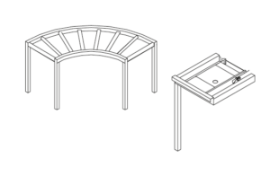 CURVA ROLOS 90º LC97 1300x1300x860h MODELO RX