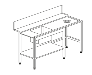 LAVADOURO T80 (SX/DX)1500x730x850h MODELO HT-RX