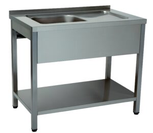 BANCADA DE LAVAGEM 1 CUBA 1200x600x850 INOX