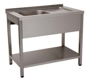 BANCADA LAVAGEM 1 CUB 1000x700x850 INOX DESMONTADA