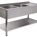 BANCADA LAVAGEM 2 CUB 1400x700x850 INOX DESMONTADA