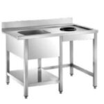 MESA LAVA PRATOS INOX-ENTRADA 1500x735x850 C/CUBA