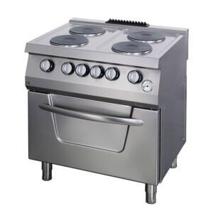 Heavy Duty Fogão - 4 Queimadores - Unidade Dupla - 70 cm de Profundidade - com Forno - Elétrico