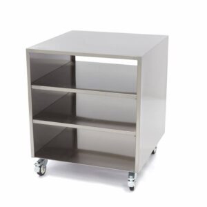 Mesa para Máquinas em Aço Inoxidável - 60 x 60 cm - 120 kg de Capacidade de Carga - Sobre Rodas