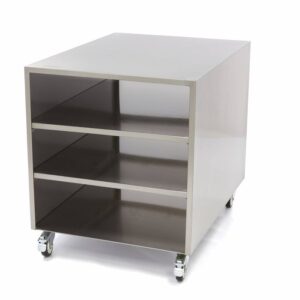Mesa para Máquinas em Aço Inoxidável - 60 x 80 cm - 120 kg de Capacidade de Carga - Sobre Rodas