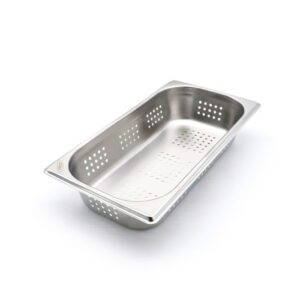 Recipiente Gastronorm - GN 1/3 - 6,5 cm de Profundidade - Aço Inoxidável - Perfurado