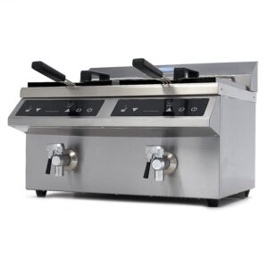 Fritadeira - 2 x 8 l - 2 Cestos - com Torneira de Drenagem - Indução