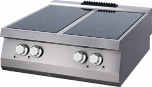 Premium Fogão de Infravermelhos - 4 Queimadores - Unidade Dupla - 90 cm de Profundidade - Elétrico