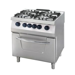 Heavy Duty Fogão - 4 Queimadores - Unidade Dupla - 70 cm de Profundidade - 36kW - Gás incl Forno Elétrico