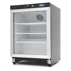 Frigorífico - 200 l - Preto - com Porta de Vidro