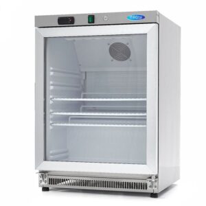 Frigorífico - 200 l - Aço Inoxidável - com Porta de Vidro