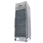 Frigorífico - 700 l - 3 Prateleiras Ajustáveis (GN 2/1) - Aço Inoxidável - com Porta de Vidro