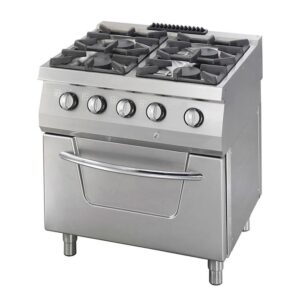 Fogão Heavy Duty - 4 Queimadores - Unidade Dupla - 70 cm de Profundidade - 37 kW - Gás incl. forno