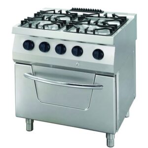Fogão Heavy Duty - 4 Queimadores - Unidade Dupla - 70 cm de Profundidade - 34 kW - Gás incl. Forno