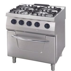 Fogão Heavy Duty - 4 Queimadores - Unidade Dupla - 70 cm de Profundidade - 33 kW - Gás com Forno Elétrico