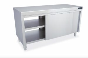 Mesa armário central 1400x600x850 com puertas correderas pasantes