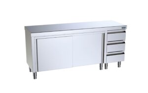 Mesa armário central 2200x700x850 com puertas e buc de cajones derecho