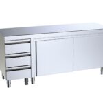 Mesa armário central 2000x600x850 com puertas e buc de cajones izquierdo