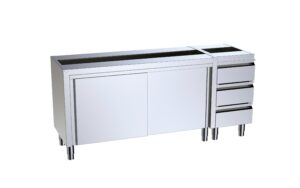 Módulo 1400x600x850 com puertas e buc de cajones derecha