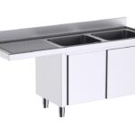 Móvel de puertas com lava-loiça L186542I 1800x600 e espaço para máquina de lavar loiça
