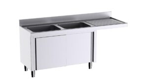 Móvel de puertas com lava-loiça L186542D 1800x600 e espaço para máquina de lavar loiça