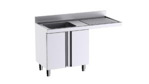 Móvel de puertas com lava-loiça L146541D 1400x600 e espaço para máquina de lavar loiça