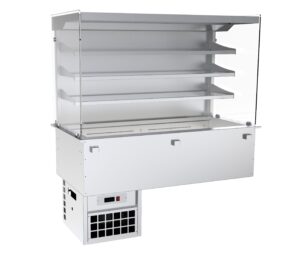Vitrina Buffet refrigerada recta mural com puertas abatibles encastrable GN 3/1
